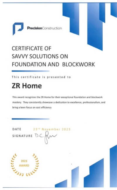 zrhome award foundation block 2